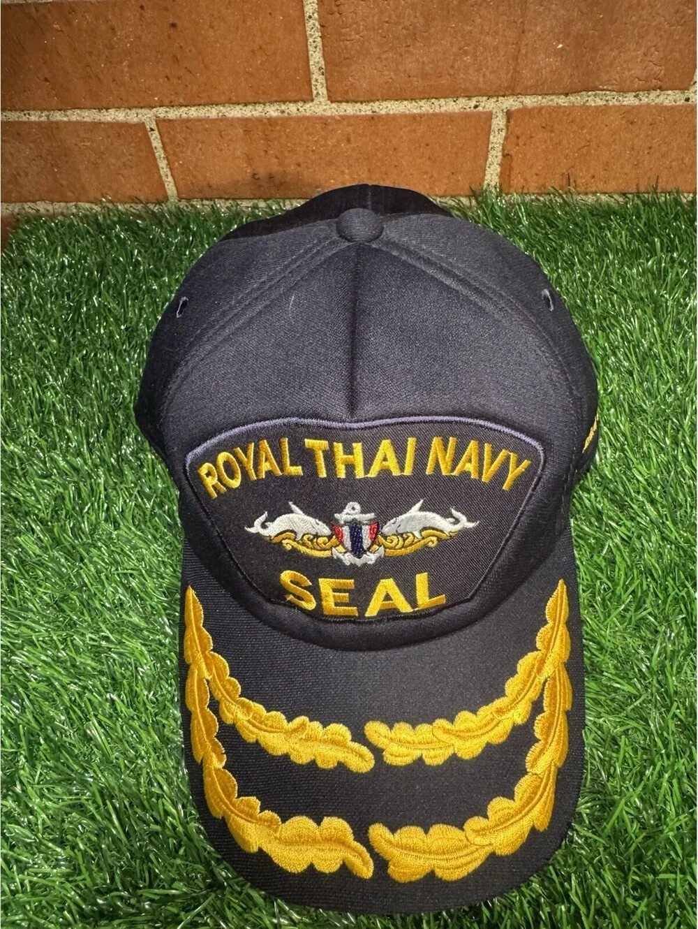 VTG 80’s Royal Thai Navy Seal Click Strap Hat Rear Admiral Edward G. Winters